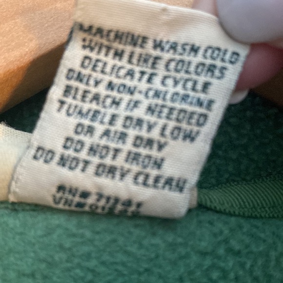 L.L. Bean Polartec Green Fleece Full Zip Jacket Medium Coat Preowned - Picture 7 of 8